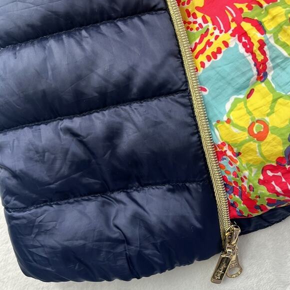Lilly Pulitzer XS Down Navy Blue Puffer Vest Allie Packable‎ - Picture 5 of 12